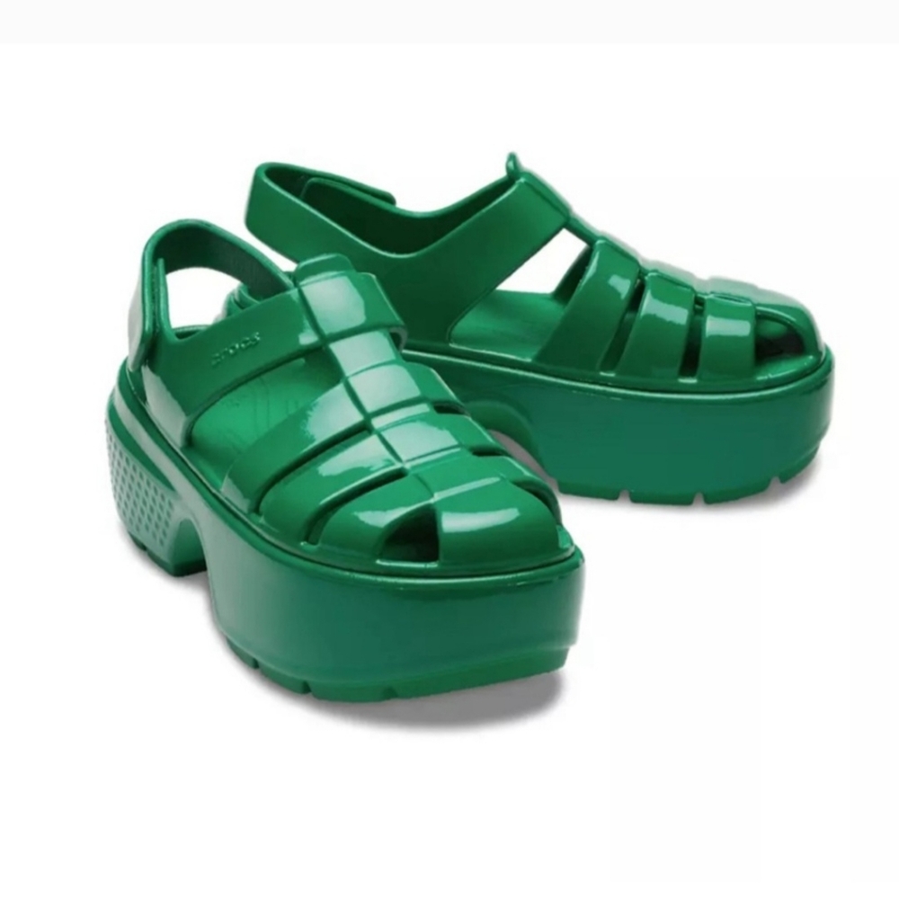 Green Platform Sandals